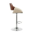 thumbnail image 2 of Colby Adjustable Cream Faux Leather and Chrome Finish Bar Stool, 2 of 12