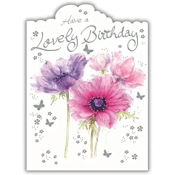 Lovely Birthday Card with Floral Design - Have a Lovely Birthday - Blank Inside for Personal Messages - Perfect for Any Birthday Celebration