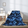 thumbnail image 2 of Rateoe Blue Lightning Pattern Flannel Throw Blanket, Ultra-soft Blanket for Bed, Couch, Car, Hypoallergenic Anti-pilling blanket-40"x30"(Vertical), 2 of 6