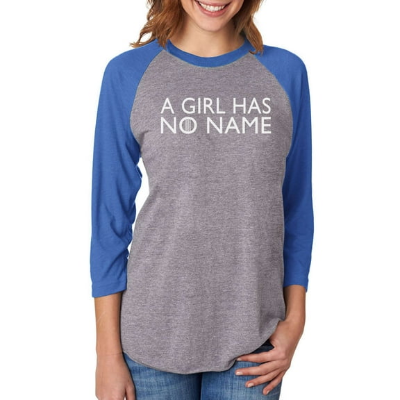 TeeStars - A Girl Has No Name 3/4 Women Sleeve Baseball Jersey Shirt XX-Large blue/gray