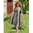 thumbnail image 3 of Zeagoo Women Plus Size Short Sleeve Dress Loose Summer Casual A-Line Flowy Midi Dresses with Pockets, 3 of 4