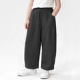 thumbnail image 3 of Agkizg Kids Solid Pants with Pockets Elastic Waist Casual Comfortable Pants for Boys Girls, Sizes 9-10 Years, 3 of 6