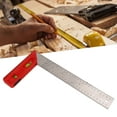 thumbnail image 1 of Framing Square, Professional Measurement Ruler 90 45 Degree Woodworking Square Carpenter Square Metal Ruler Right Angle Ruler Carpenter Square Layout Tool with Level Bubble, 1 of 7