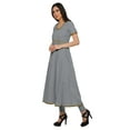 thumbnail image 2 of Moomaya Short Sleeve Kurta Solid Women Summer Dresses Long Kurti Ethnic Dress, 2 of 6