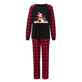 thumbnail image 3 of Odeerbi Christmas Pajamas for Family Plaid Holiday Long Sleeve Family Christmas Pajamas Matching Sets Mom Fashion Print Sleepwear Xmas Family Matching PJs Set Black, 3 of 5
