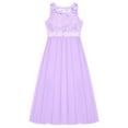 thumbnail image 3 of iEFiEL Girls Sequined Lace Chiffon Flower Girl Dress 2 Layers Wedding Birthday Party Dress Lavender-A 8, 3 of 5