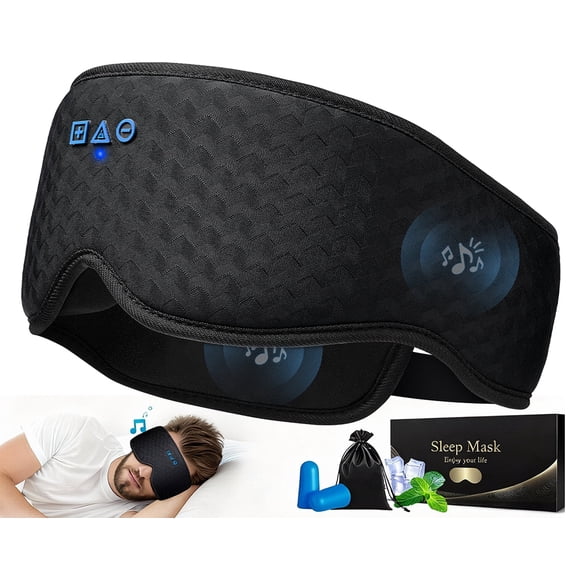Sleep Mask with Bluetooth 5.4 – FACEMOON 100% Blackout, 3D Eye Cover, HD Speakers, Washable