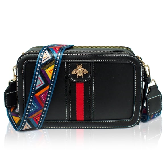 Bolso bandolera Beatfull Designer Bee de piel sintética, color negro
