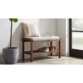 thumbnail image 2 of Fairway Avenue Home Bamboo Padded Bench with Slatted Shelf - Brushed Brown, 2 of 7