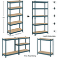 thumbnail image 5 of Alden Design 5-Shelf Boltless & Adjustable Steel Storage Shelf Unit, Neptune Blue, 5 of 7