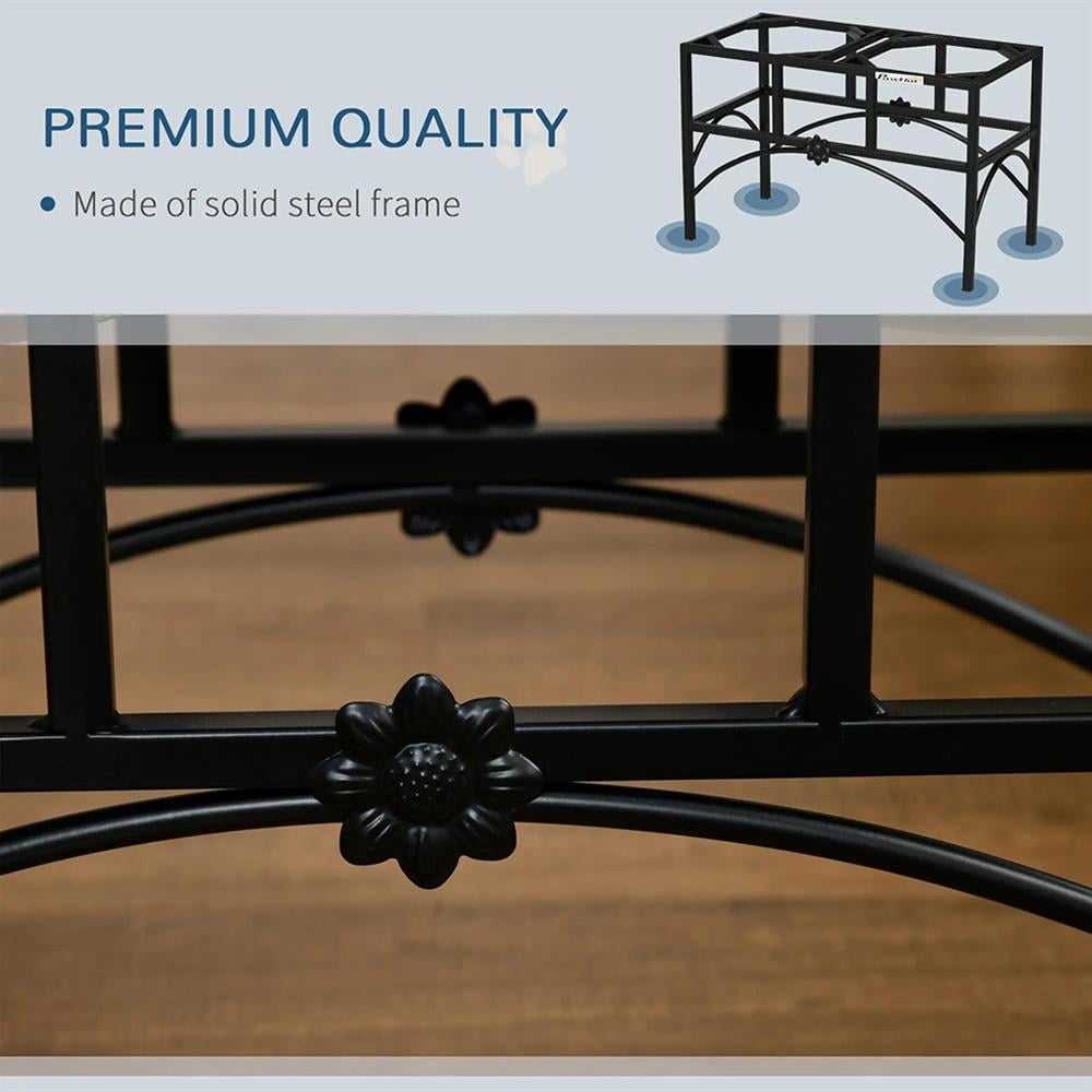 Topcobe Elevated Dog Bowls, Double Stainless Steel Heavy Duty Dog Food Bowl Elevated Pet Feeding Station, Dog Bowl Stand, Dog Feeding Station, 14" H