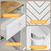 FULLWATT Dual Compartment Cabinet Trash Can, White