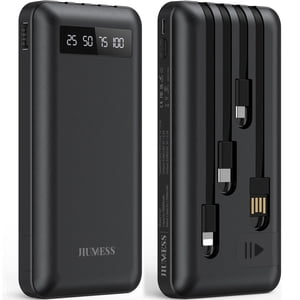 JIUMESS 20000mAh Power Bank With Built-In Cables
