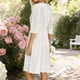 thumbnail image 2 of TaTaai Women's Spring Summer Velvet Dress Round Neck Solid Color with Zipper Fitted A Line Knee Length Stretchy Soft Casual Pullover Gift, 2 of 6