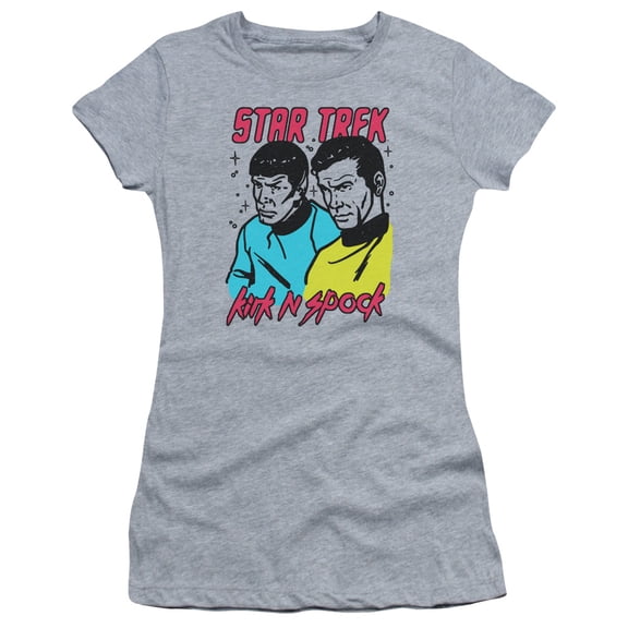Star Trek - Kirk N Spock - Juniors Teen Girls Cap Sleeve Shirt - XX-Large