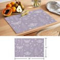 thumbnail image 6 of Purple Butterfly Botanical Placemats Set of 4 Summer Plants Line Art Place Mats Indoor Wipeable Table Mats Washable Cloth Dining Table Placemats for Kitchen Holiday Party Home Decor 13x19 Inch, 6 of 9