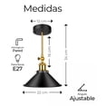 thumbnail image 2 of Lámpara De Pared Decorativa Interior Exterior Vintage Retro Negro, 2 of 5