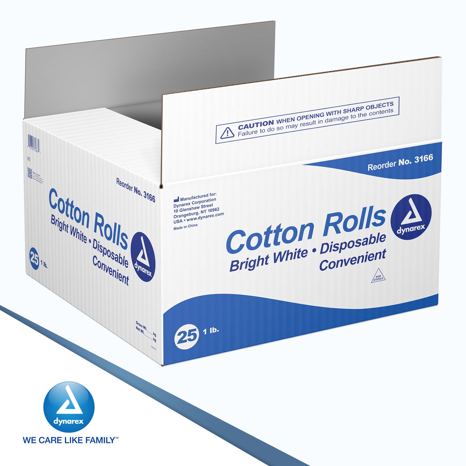 Dynarex Cotton Roll, Non-Sterile, Soft and Absorbent Cotton, Perfect for Estheticians and Multiple Uses, 12” x 56", White, 1 Case of 25 Rolls