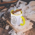 thumbnail image 5 of 3dRose, Happy 6 month Anniversary. gold text. 6th month together anniversaries, 11oz Two-Tone Yellow Mug, 5 of 7