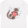 thumbnail image 4 of Inktastic Cute Smiling Valentine's Day Otter with Heart Boys or Girls Long Sleeve Toddler T-Shirt, 4 of 5