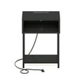 thumbnail image 2 of Furinno Moretti USB and Type-C Charging Port Open Storage Side Table with Metal Frame, Americano, 2 of 6