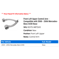 thumbnail image 2 of Front Left Upper Control Arm - Compatible with 2000 - 2006 Mercedes-Benz S430 Base 2001 2002 2003 2004 2005, 2 of 2