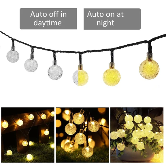 PURELY- String Lights Led Wedding Decor Solar Ball Party Garden Waterproof Outdoor Lamp
