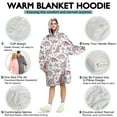 thumbnail image 5 of Wearable Oversized Blanket,Pink Dinosaurs Palms Bones Pattern Wearable Blanket Hoodie for Adults,Cozy Hooded Blankets with Super Pockets,Super Warm Fuzzy Pullover for Women & Men, 5 of 6