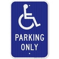 thumbnail image 1 of Iowa Handicap Parking Sign, Parking Only With Handicapped Graphic Sign, 12x18 Reflective Aluminum EGP, 1 of 1