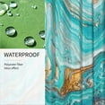 thumbnail image 4 of Marble Shower Curtain Turquoise Teal Gold Aqua Ocean Marble Abstract Luxury Art Texture Modern Bathroom Shower Curtains Fabric Waterproof, 72" x 72", 4 of 6