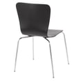 thumbnail image 4 of Bentwood Contemporary Stackable Dining Chair in Black Wood and Chrome by LumiSource - Set of 4, 4 of 8