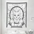 thumbnail image 1 of Psychedelic Cat Tapestry, Illustration of Cats and Whiskers with Occult Sun Symbols, Fabric Wall Hanging Decor for Bedroom Living Room Dorm, 5 Sizes, Charcoal Grey and White, by Ambesonne, 1 of 1
