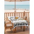 thumbnail image 2 of Outdoor Tablecloth with Umbrella Hole for Patio/Picnic/Party/Camping, Sunflowers Waterproof Table Cloth Rectangle Table Cover Washable, Yellow Floral Botanical Black White Plaid Farmhouse (60"x 102"), 2 of 8