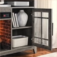 thumbnail image 3 of Electric Fireplace TV Stand, 55 Inch Media Console with Storage, Gray Wash | Tempered Glass+MDF | Insert, 3 of 24