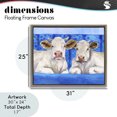 thumbnail image 4 of Stupell Industries Rustic Lodge White Cows on Blue Sofa Brown Floating Frame Canvas Art, 31 x 25, by George Dyachenko, 4 of 8