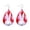 E, variant on QIQUWOHUL Easter Cute Rabbit Print Plaid Tail Ball Drop Shape Leather Earrings Jewelry For Women