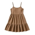 thumbnail image 6 of Tqcoqu Women's Adjustable Spaghetti Strap Backless Dresses,Tiered Ruffle Mini Dress with Pockets,Brown Women's S-XXL, 6 of 6