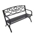 thumbnail image 6 of Abble Outdoor Steel Patio Bench, Cast Iron Scroll Back Garden Bench, 6 of 7