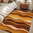 thumbnail image 5 of Abstract Washable Area Rugs 3'x5', Orange Gradient Waves Beach Lines Low Pile Throw Living Room Rug Non-Slip Sturdy Edge Binding Carpet for Indoor Entryway Bedside Kitchen, 5 of 9
