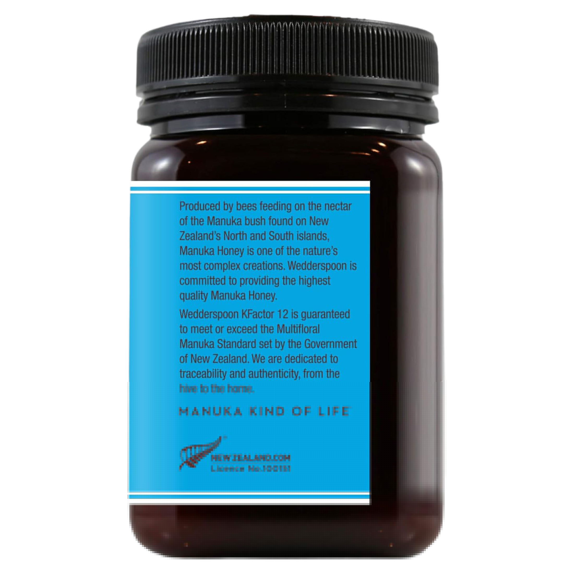 Wedderspoon Raw Multifloral Manuka Honey KFactor 12, 17.6 oz poly jar