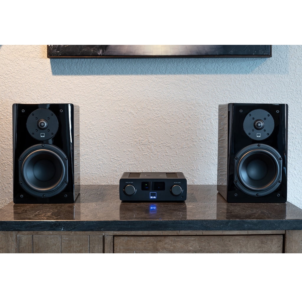 SVS Prime Bookshelf, Reference Speaker, 1" Aluminum Tweeter, 6.5" Woofer - Pair - Black Ash
