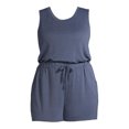 thumbnail image 3 of Como Blu Women's Plus Size Athleisure Sleeveless Romper with Pockets, 3 of 6