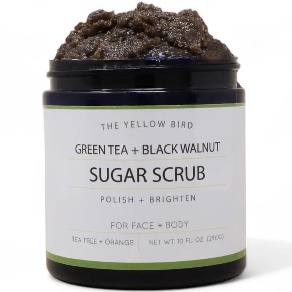 Exfoliante natural de azúcar y té verde. Exfoliante Rostro Cuerpo y Pies. Ayuda a hidratar las arrugas del acné, la celuitis y exfoliar la piel muerta.