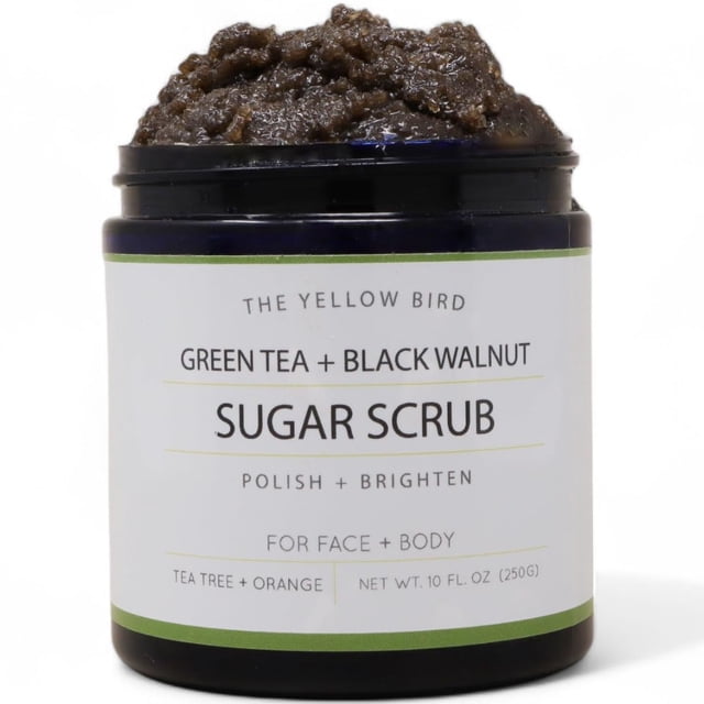 Exfoliante natural de azúcar y té verde. Exfoliante Rostro Cuerpo y Pies. Ayuda a hidratar las arrugas del acné, la celuitis y exfoliar la piel muerta.
