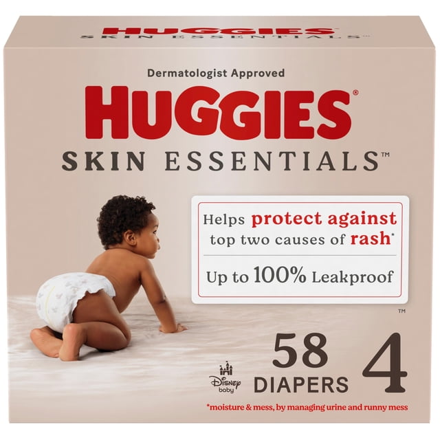 Pañales Huggies Skin Essentials tamaño 4 para bebé (10-16 kg) x58