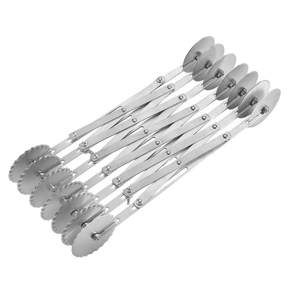 Kitchen Accessories on Clearance, Pizza Wheel Knife Stainless Steel Retractable Double-Ended Bread Cutter Three-Five- Wheel Churro Knife Pizza Cutter Baking Tool, Gifts for Women