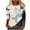 Blue, variant on MuZeFu Womens 3/4 Sleeve Tops Clearance Women's Fashion Printed T-shirt 3/4 Sleeves Blouse Round Neck Casual Tops
