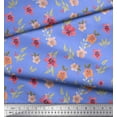thumbnail image 3 of Soimoi Blue Viscose Chiffon Fabric Leaves & Primrose Floral Decor Fabric Printed 1 Yard 42 Inch Wide, 3 of 3