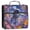 Astronaut and Colorful Flowers, variant on Water-Resistant 3-Ring Binder Organizer with Multiple Pockets Zipper Binder Bag for Office Watercolor Dog Paw Prints
