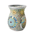 thumbnail image 1 of Portavelas de vidrio con mosaico, portavelas romántico hecho a mano Azul amarillo, 1 of 6
